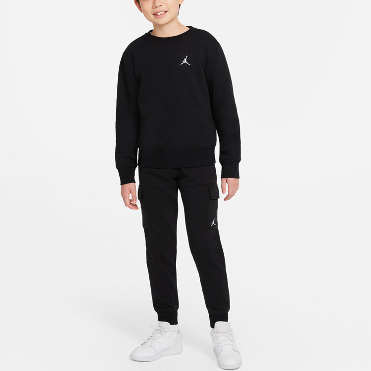 (GS) Air Jordan Casual Knit Bundle Feet Solid Color Sports Pants/Trousers/Joggers Boy Black DV1018-010