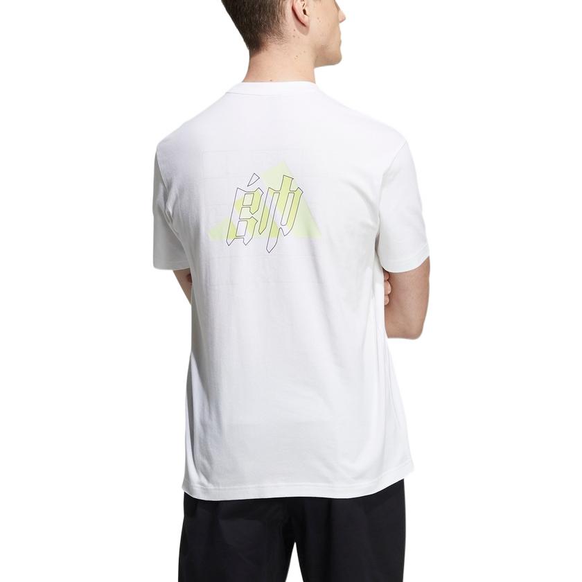 adidas Casual Logo Printing Round Neck Short Sleeve White HI3281
