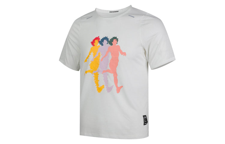 Men's Nike Dri-FIT Rise 365 A.I.R Artist Pattern Running Short Sleeve White T-Shirt CJ5805-133