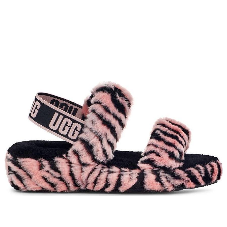 (WMNS) UGG Oh Yeah One-Strap Sandals 'Black Pink' 1129252-PSLP