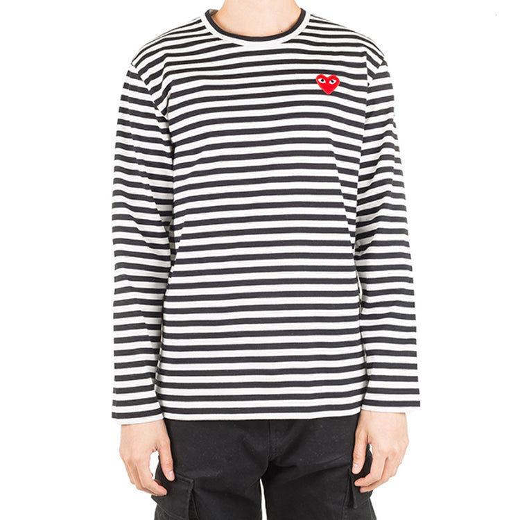 COMME des GARCONS PLAY Striped Long-Sleeve T-Shirt 'White' AZ-T164-051-1