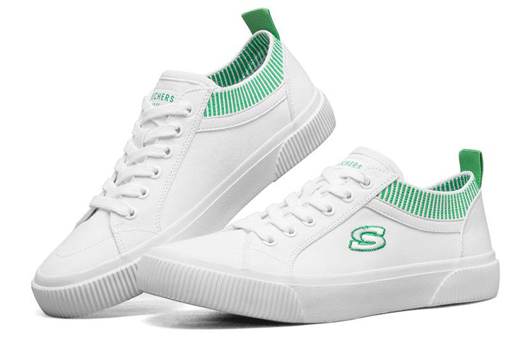 (WMNS) Skechers V'Lites 2 Low-Top Sneakers White/Green 155120-WHT