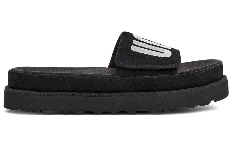 (WMNS) UGG Laton Slide Black Silver Slippers 'Black Silver' 1110110-BSVR
