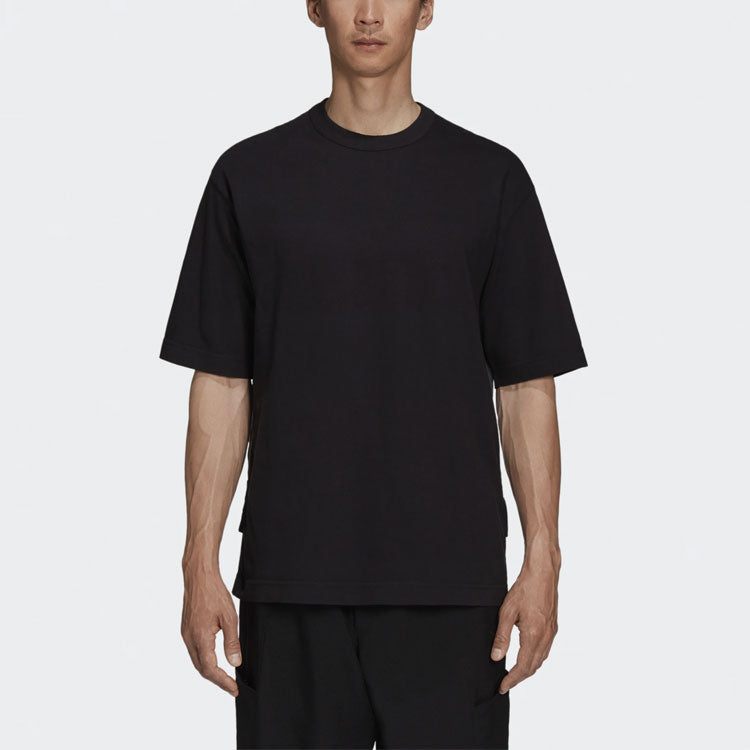 Men's Y-3 SS21 Rear Logo Printing Round Neck Short Sleeve Black T-Shirt GV6083