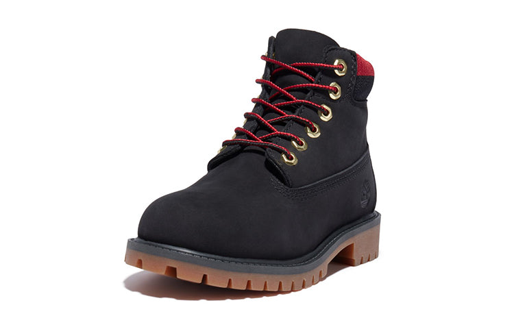 (GS) Timberland 6 Inch Premium Waterproof Boots 'Black Red' A2FNV001