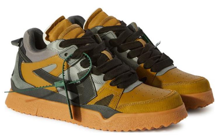 Off-White Sponge Mid-Top Sneakers 'Yellow Grey' OMIA234F23LEA0025610