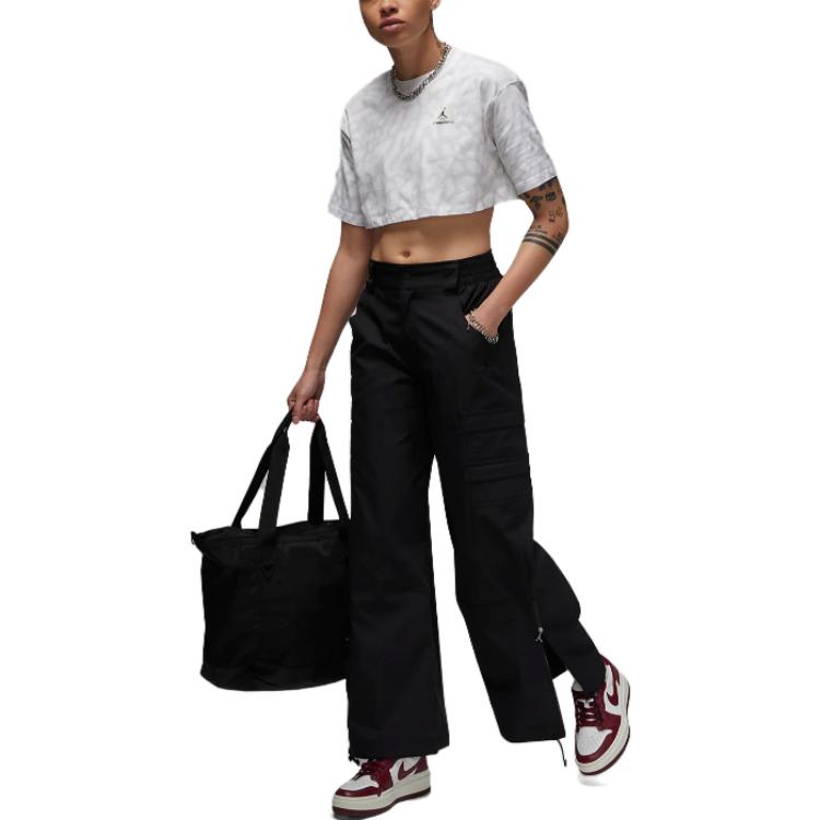 (WMNS) Air Jordan Sport Cropped T-Shirt 'Marbled White' DZ3215-100