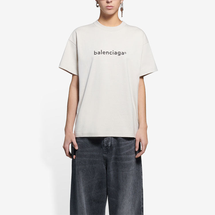 Balenciaga SS21 Logo Lettering Unisex Beige 612965TIV542984