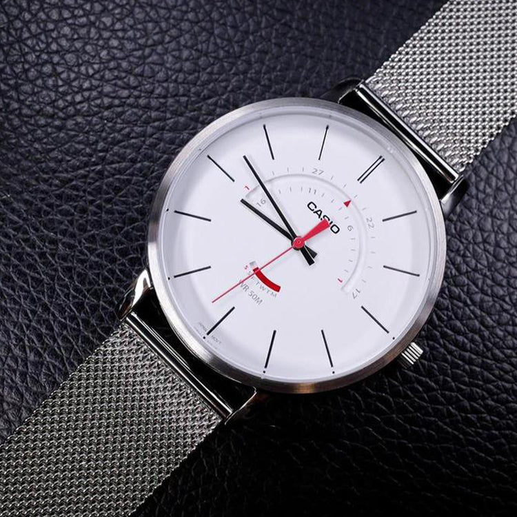 CASIO Dress Series Quartz 43mm Analog Watch 'Silver White' MTP-B105M-7AV