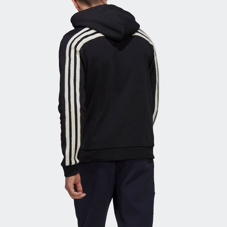 adidas Winter 3-stripes Stay Warm Sports Loose Hooded Jacket Black GM0902