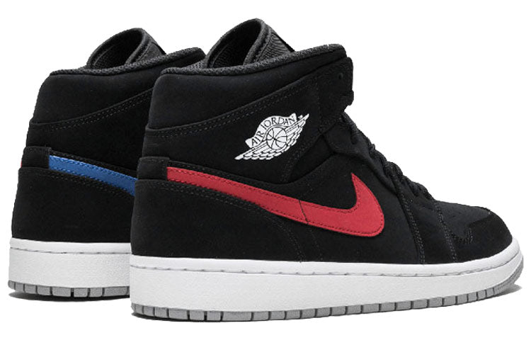 Air Jordan 1 Mid 'Multicolor Swoosh Black' 554724-065