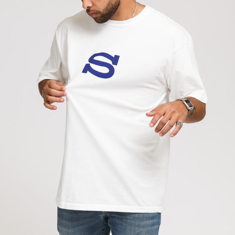 Men's Stussy S Sport Tee S Alphabet Sports Short Sleeve White 1904594