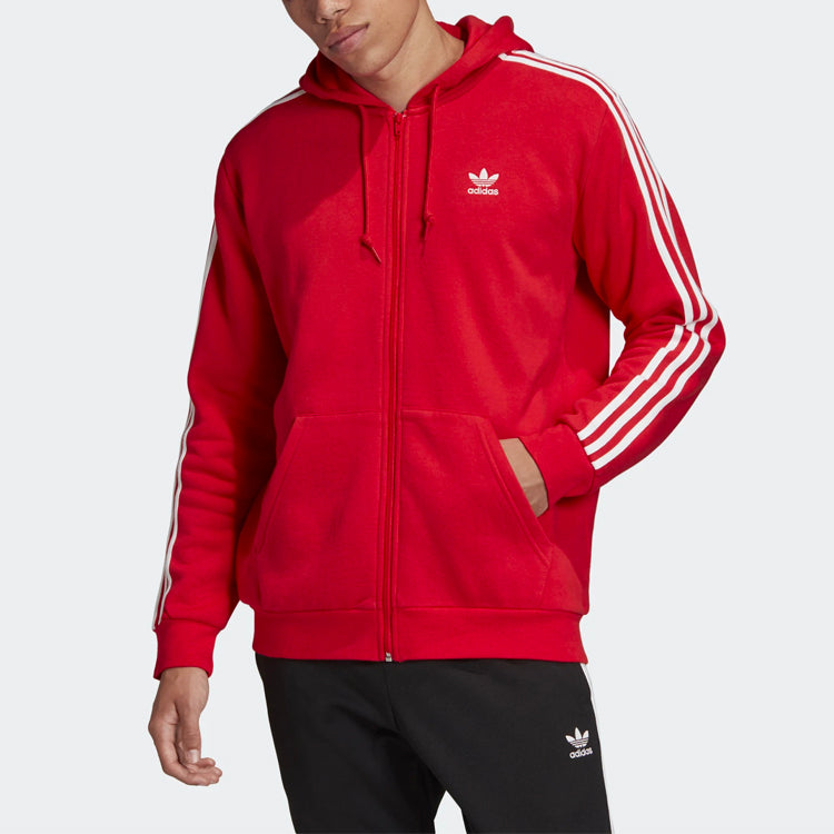 adidas originals Athleisure Casual Sports Hooded Jacket Red FM3764