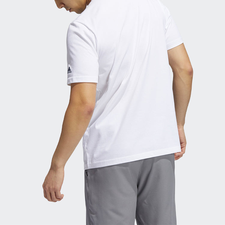Men's adidas Golf Sports Printing Short Sleeve White T-Shirt GR3126