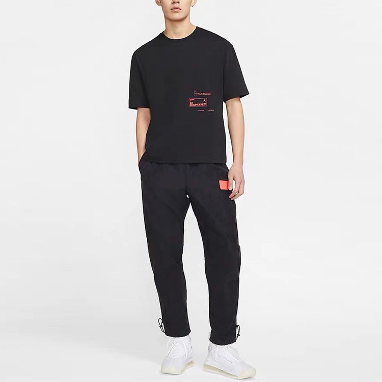 Air Jordan 23 Engineered Alphabet Printing Short Sleeve Black CD5601-010