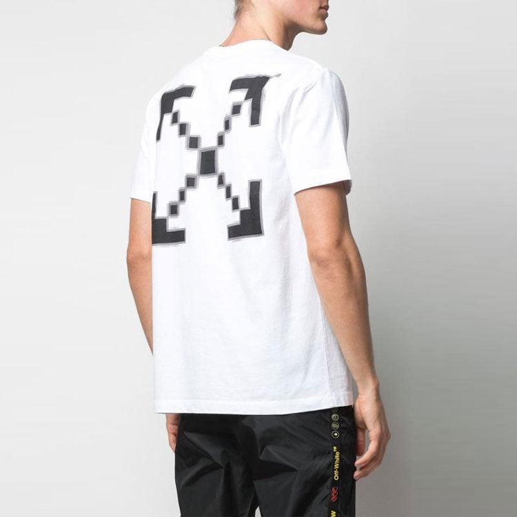 Off-White SS22 Arrow Pattern Printing Round Neck Short Sleeve White OMAA027F191850070110