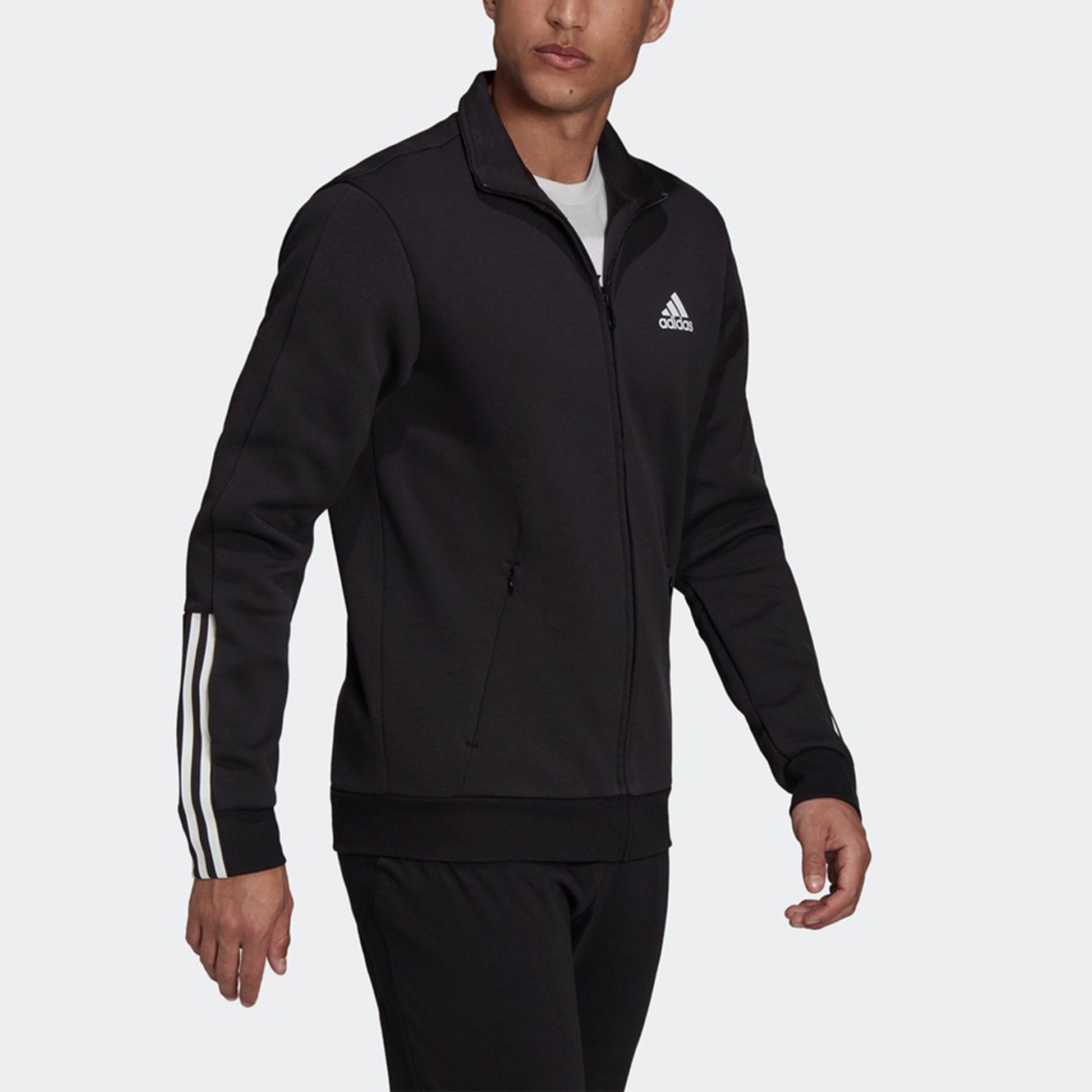 adidas M DK TJ Athleisure Casual Sports Stand Collar Jacket Black GV5338