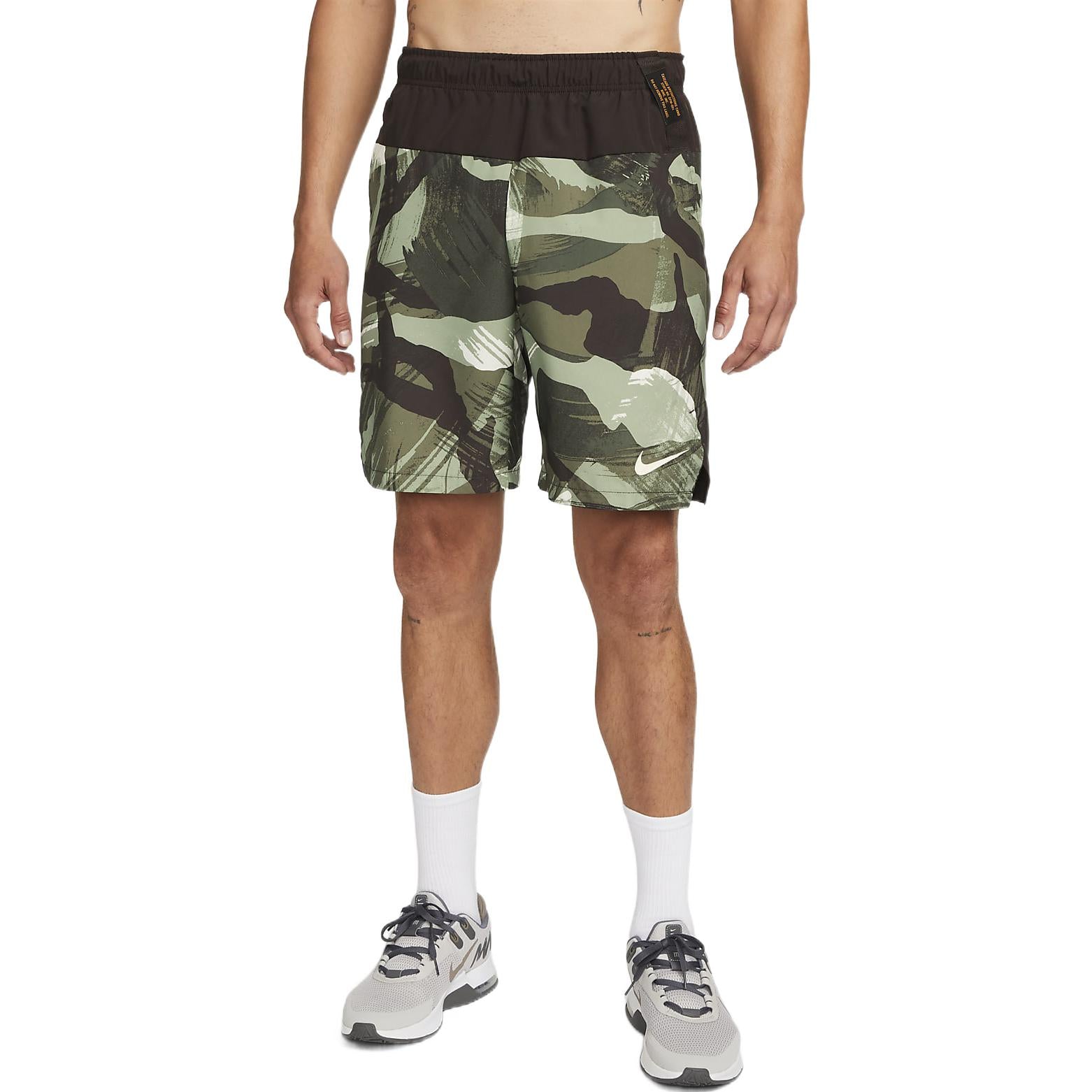 Nike Dri-FIT Flex 9' Woven Camo Fitness Shorts 'Olive' DQ4798-386