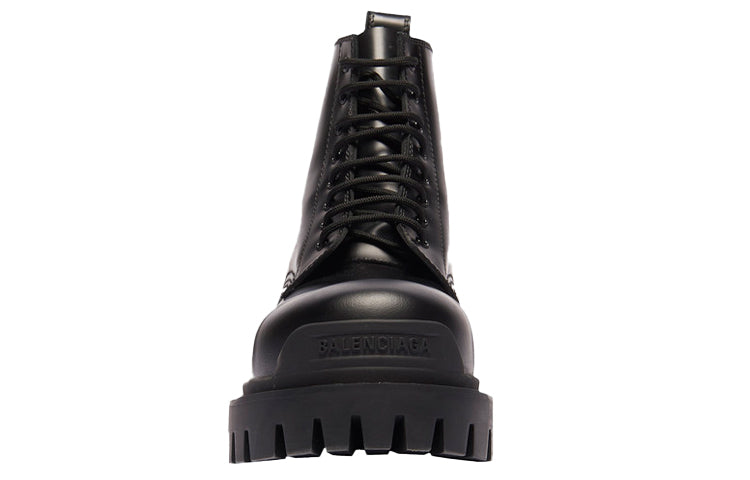 Balenciaga Small Cowhide Lacing Martin Mid boots 'Black' 589338WA9601000