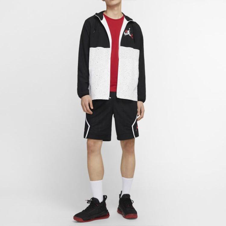 Men's Air Jordan AS J JM Clscs Windwear JKT Colorblock Hooded Jacket Black CT9369-010