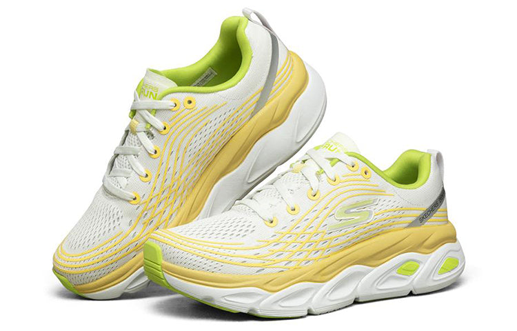 (WMNS) Skechers Max Cushioning Ultimate Low-Top White/Yellow 17691-WMLT