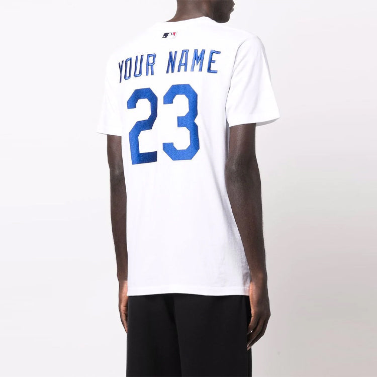 Off-White x New Era x MLB Crossover SS22 LA Dodgers Logo Printing Short Sleeve Ordinary Version White OMAA027G21JER0096145