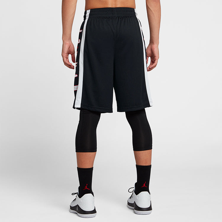 Air Jordan Rise Contrasting Colors Alphabet Printing Sports Shorts Black 924567-011