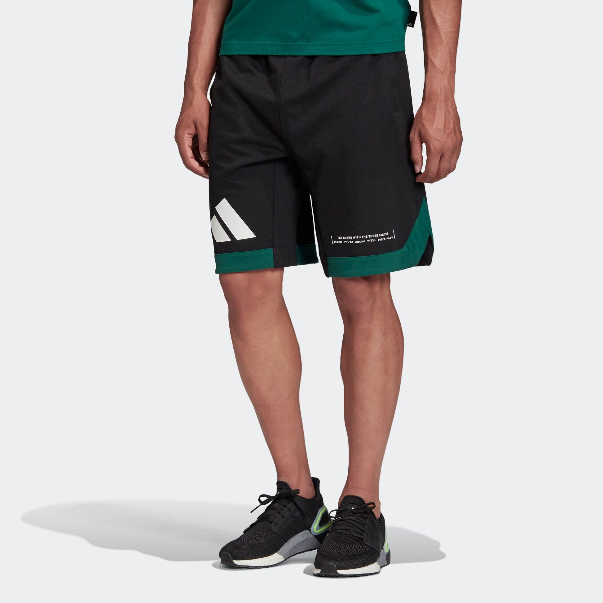 adidas M Pack Short Running Sports Logo Printing Training Breathable Shorts Black FP9375