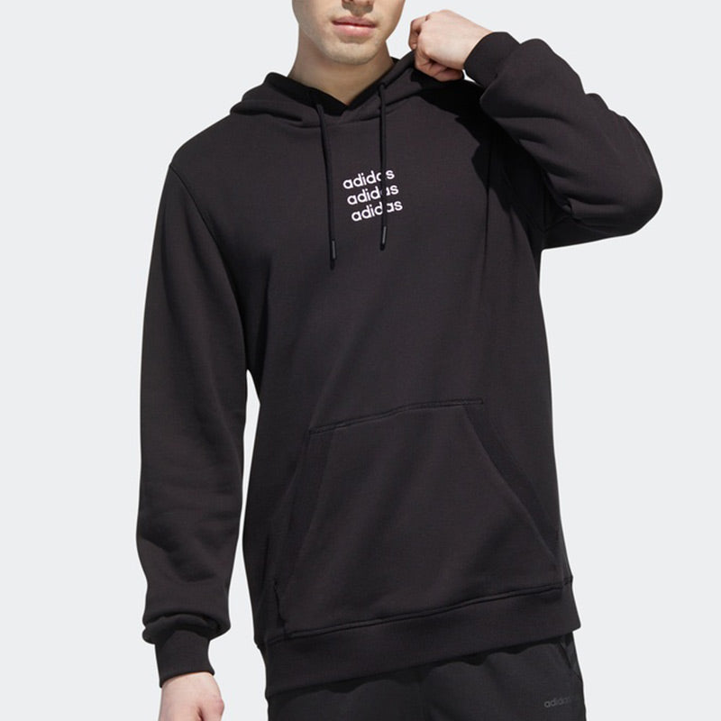 adidas neo M C+ HDY logo Printing Casual Pullover Black GJ8936