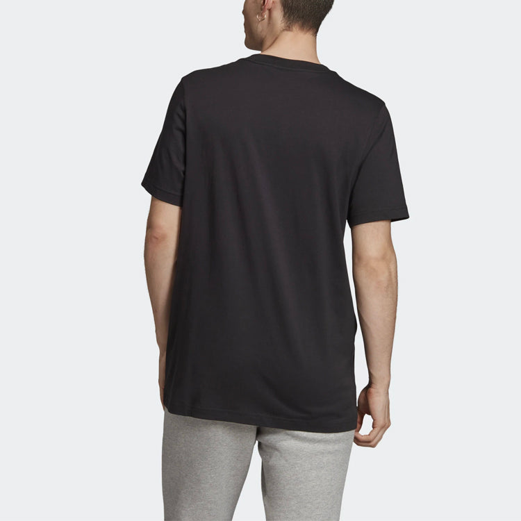 adidas originals Filled Label Blue Logo Printing Short Sleeve Black ED6936