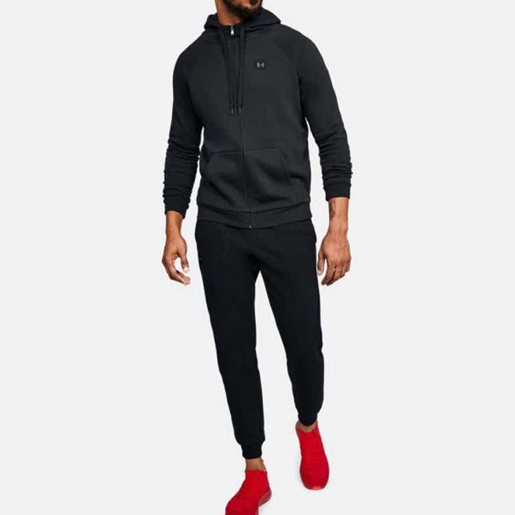 Men's Under Armour Rival square frame Logo Hooded Jacket Black 1320737-001