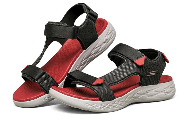 Skechers On The Go 600 Velcro Sandals Black/Red 55383-BKRD