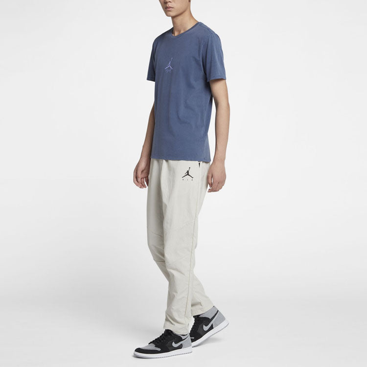 Men's Air Jordan Solid Color Logo Printing Breathable Sports Casual Joggers/Pants/Trousers Autumn Creamy White 939997-072