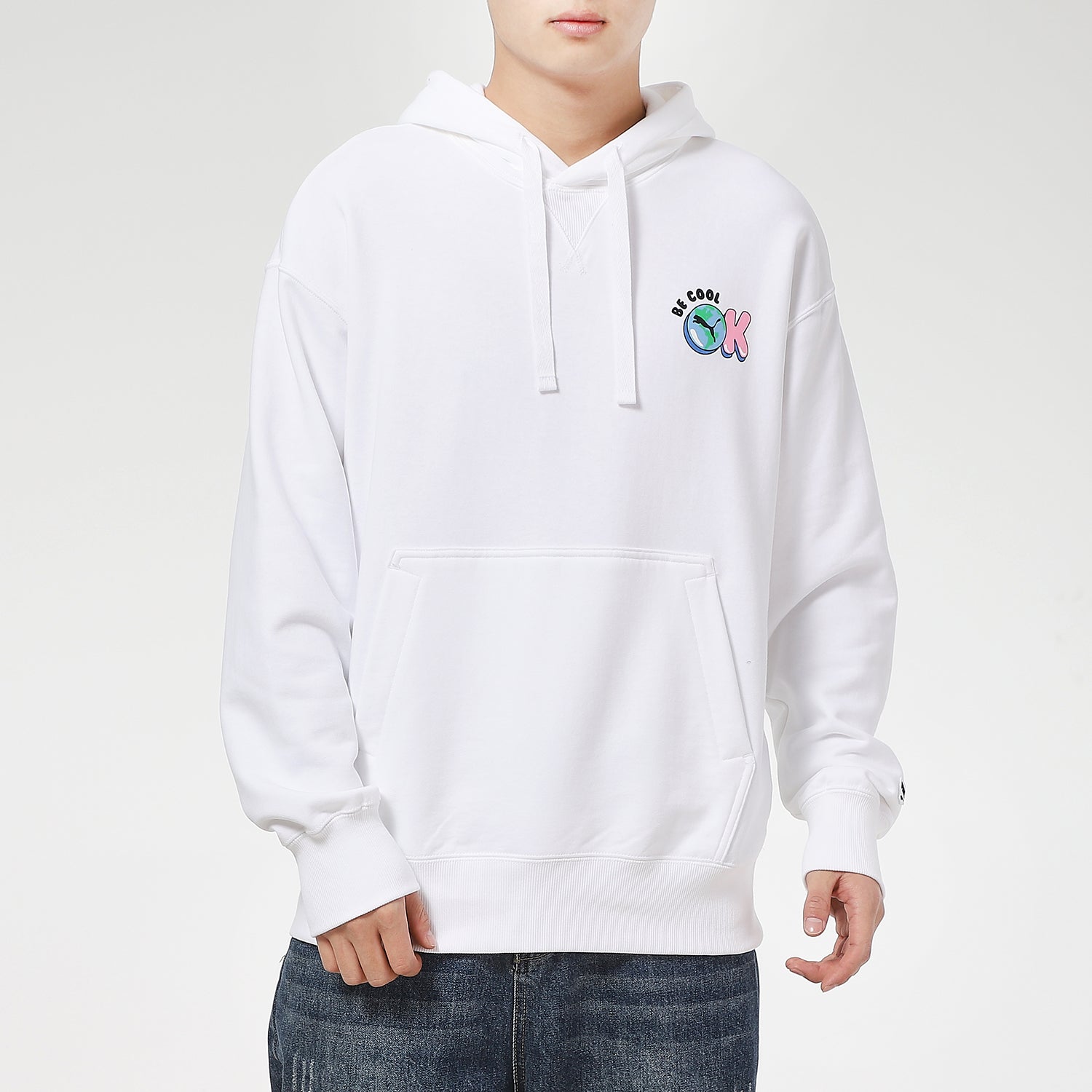PUMA Downtown Graphic Hoodies 'White Blue Red' 531429-02