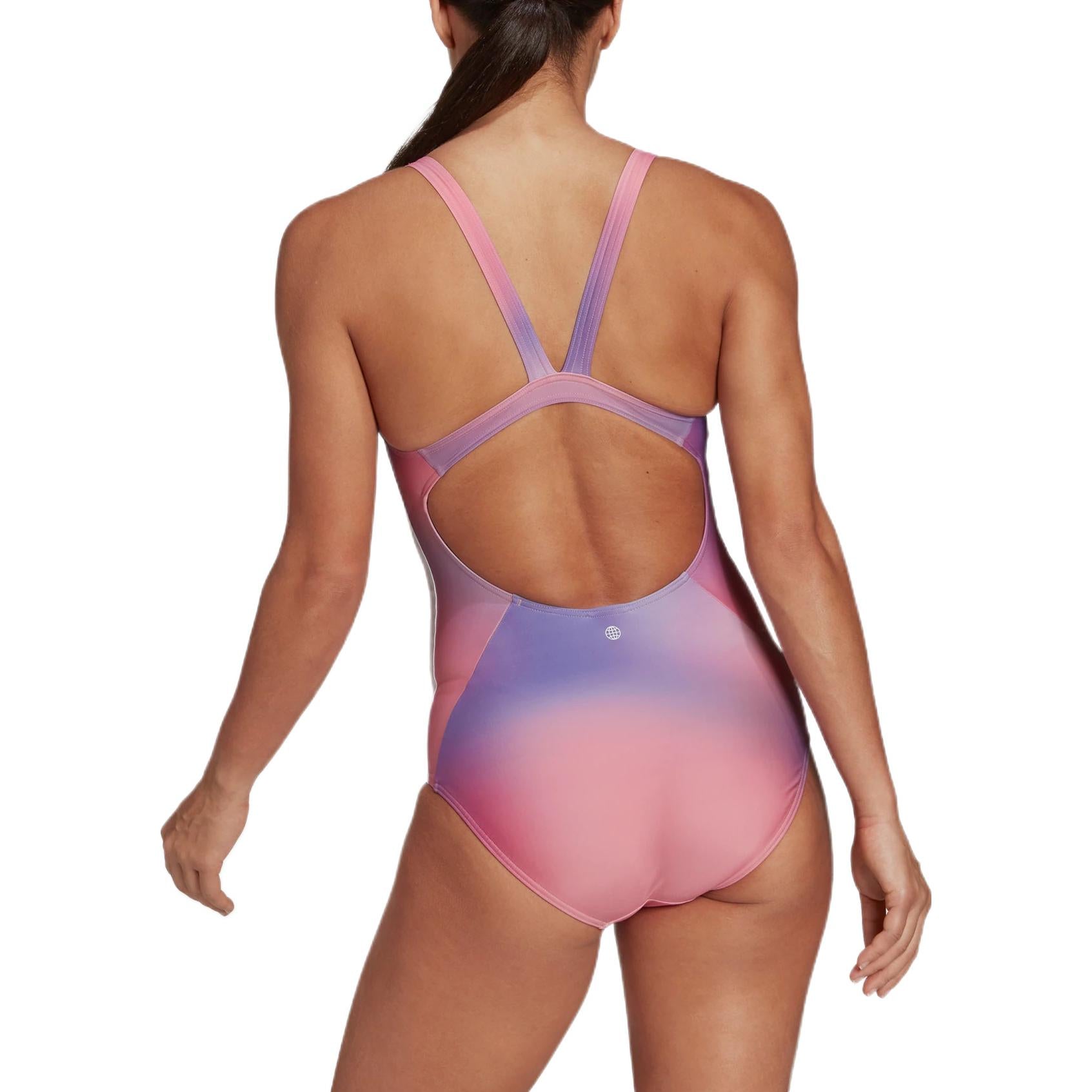 (WMNS) adidas Melbourne Padded 3-Stripes Swimsuit Asia Sizing 'Pink Purple' H54152