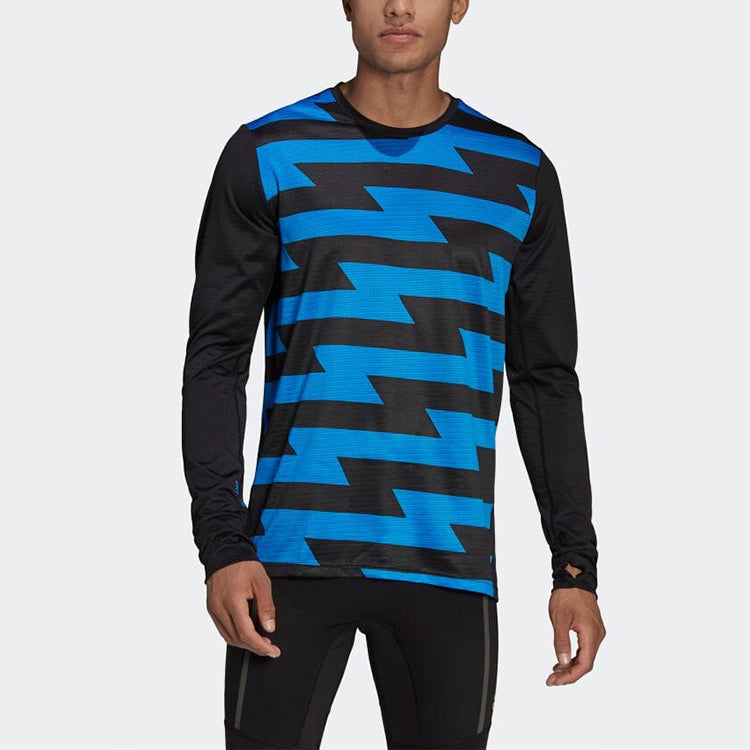 adidas Own The Run Long Sleeve Top 'Black Blue' HI3039