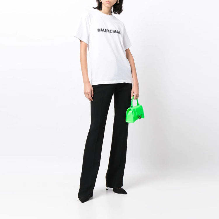 Balenciaga Blurred Logo T-Shirt 'White Black' 661705TKVD59040