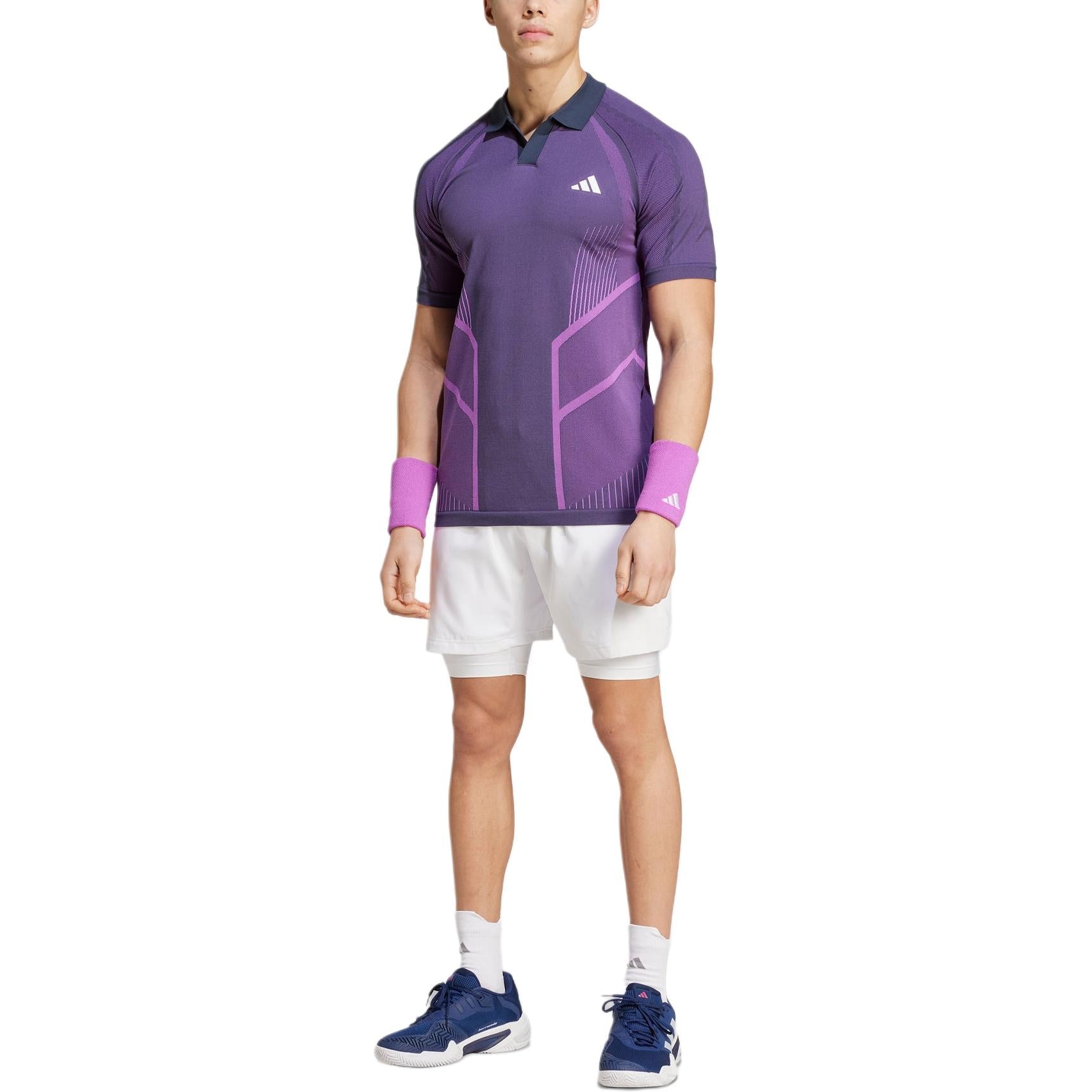 adidas Tennis Pro Seamless AEROREADY FreeLift Polo Shirt Asia Sizing 'Purple Navy' IM8894