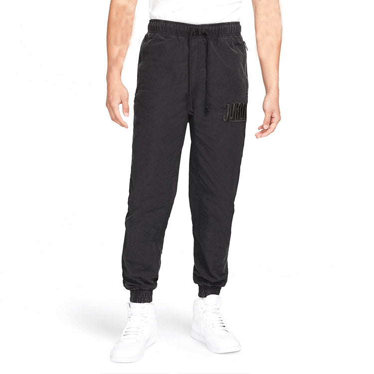 Men's Air Jordan Logo Pocket Zipper Lacing Athleisure Casual Sports Long Pants/Trousers Black DA7242-010