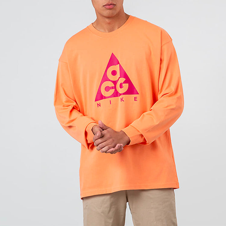Nike ACG Casual Sports Alphabet Pattern Round Neck Long Sleeves Yellow BQ3457-892