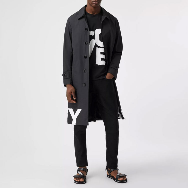 Men's Burberry Alphabet Printing Pattern Long Sleeves Black 80375841
