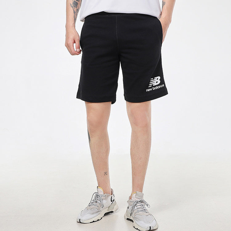 New Balance Essentials Stacked Logo Shorts Asia Sizing 'Black' AMS03558-BK
