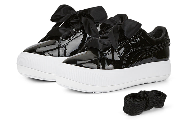 (WMNS) PUMA Suede Mayu Heart Patent 'Black White' 385967-02