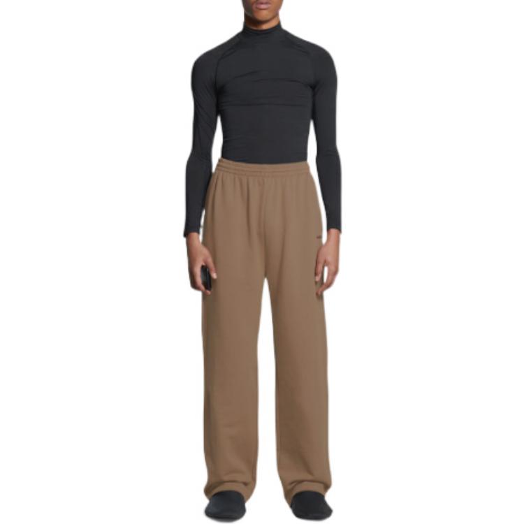 Balenciaga Embroidered Logo Cotton Jogging Pants 'Brown' 674594TMVF57761