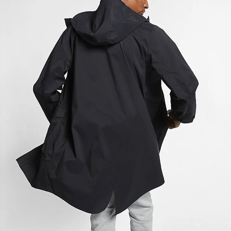 Men's Nike Solid Color Athleisure Casual Sports Mid-Length Hooded Windbreaker AV8271-010