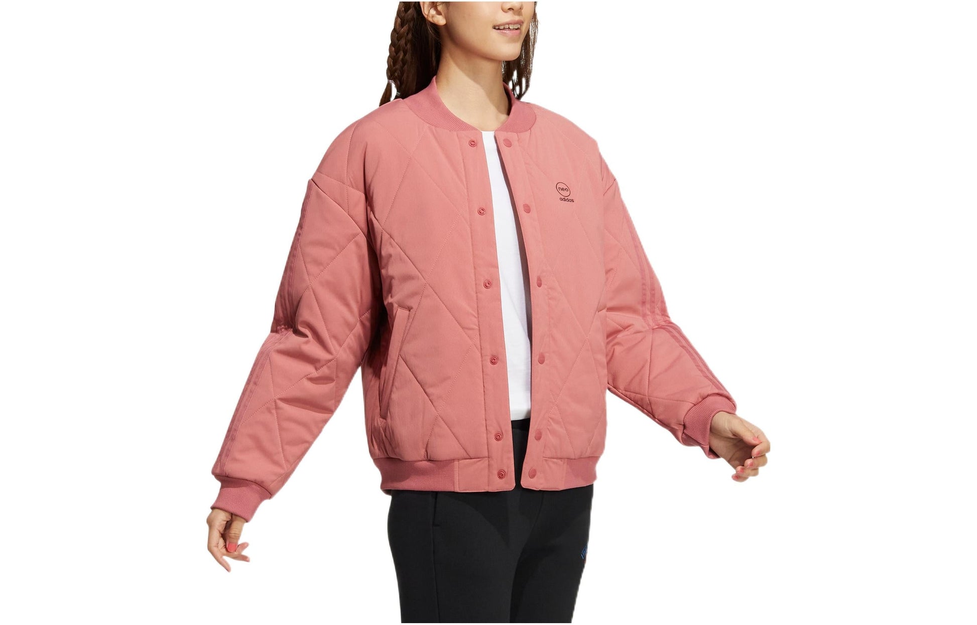 (WMNS) adidas Neo Logo Bomber Jacket 'Pink' HN2434