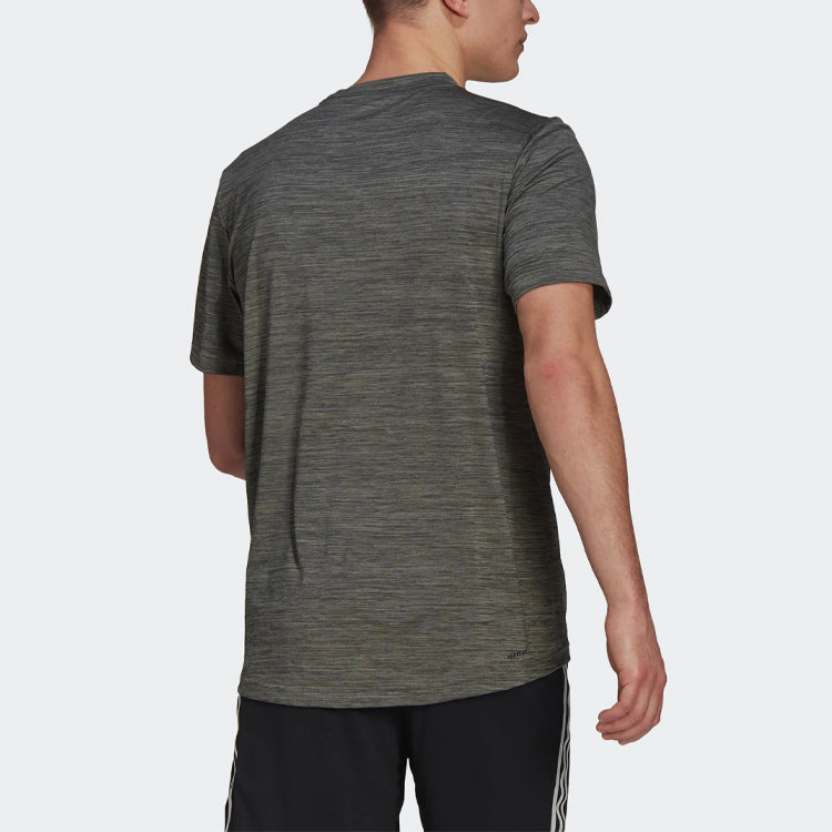 adidas M Ht El Tee Training Sports Round Neck Short Sleeve Green GM2137
