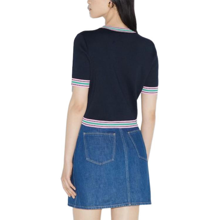 (WMNS) Gucci Fine Knit Sweater With Embroidery 'Navy' 782254-XKD0I-4215