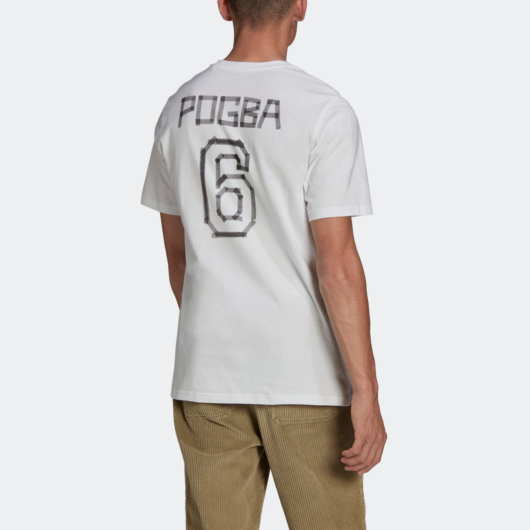 adidas Paul Pogba Alphabet Printing Soccer/Football Sports Short Sleeve White HA0934