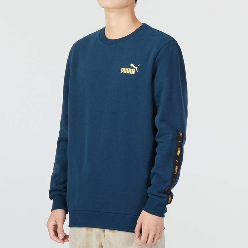 PUMA Ess Metallic Logo Sweater 'Navy' 674346-73